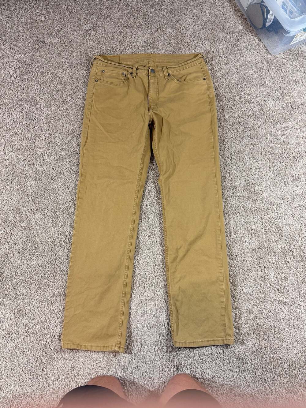 Levis 514 Straight Fit Khaki Tan Denim Jeans Mens 32x32 Casual EUC